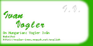 ivan vogler business card